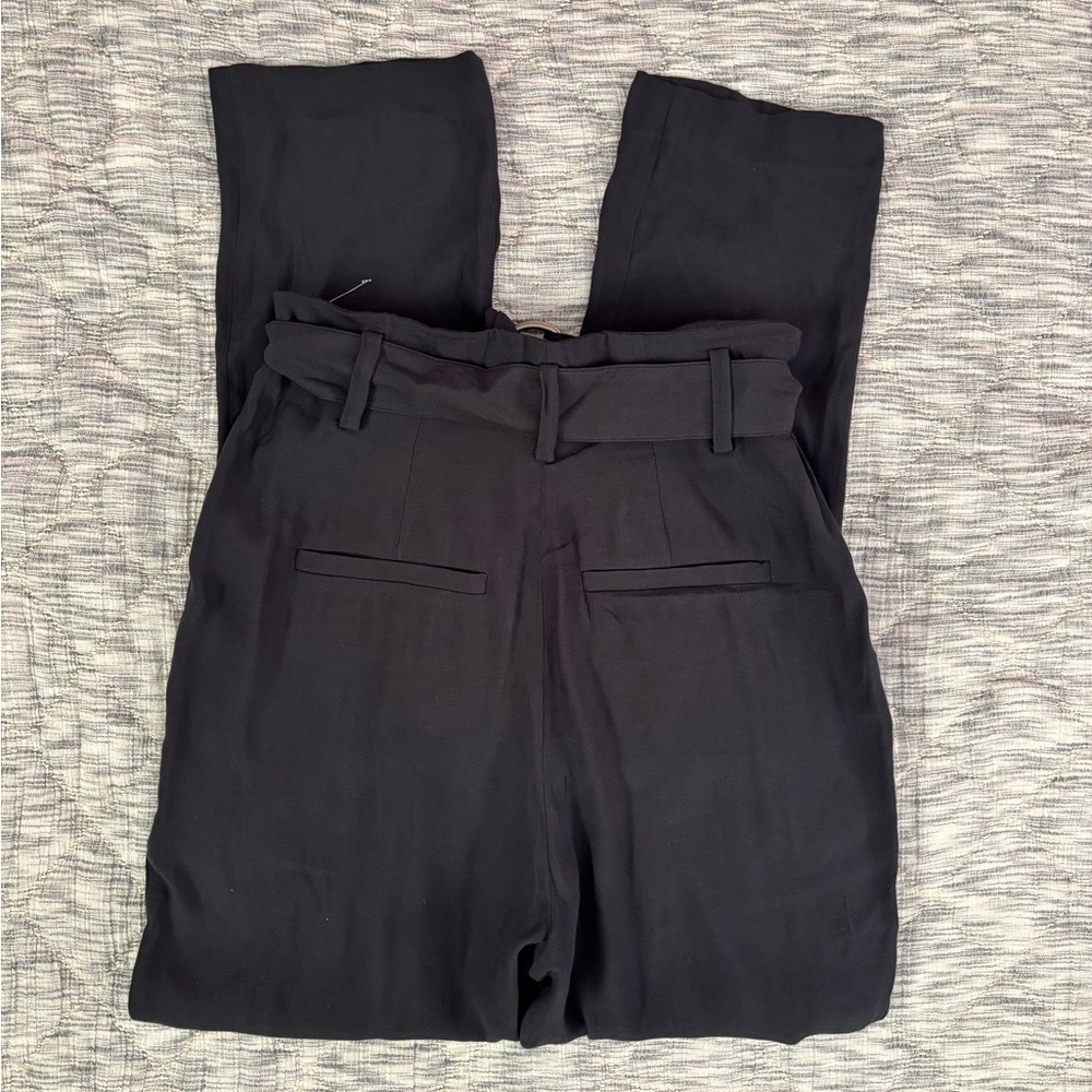 Joie Ianna Pleated Ankle Straight Leg Belted Women Pants In Caviar Sz 2 NWT - - Picture 14 of 15